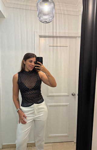 Dots Mesh Top