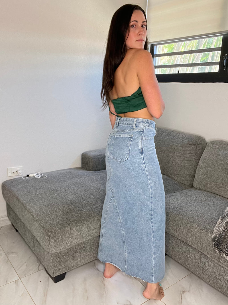 Denim Long Skirt