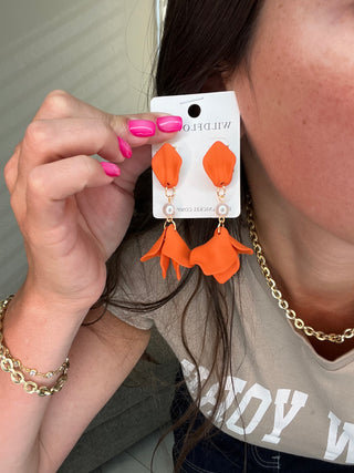 Orange Petal Earring