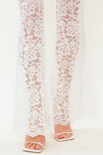 White Floral Lace Pant