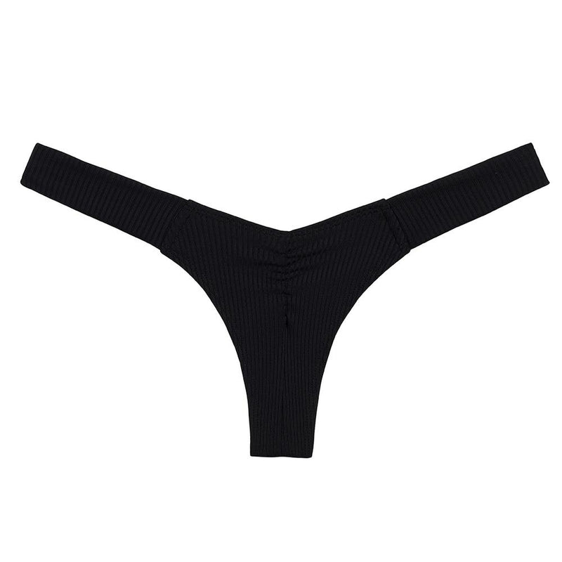Black Rib Bikini Top & Uno Bottom
