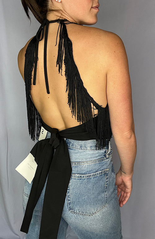 Black Fringe Top
